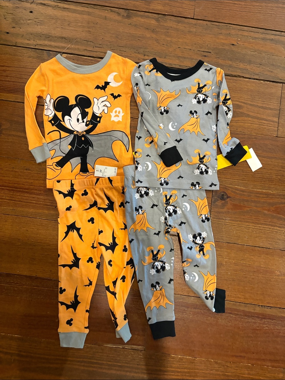 Disney Mickey Mouse Halloween Pajama Set - Orange & Gray
